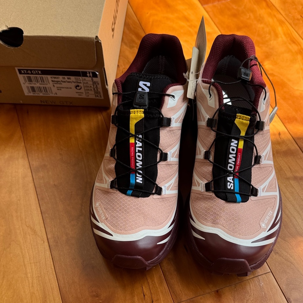 Salomon Women’s XT6 GTX Pink and Burgundy Trail Running Shoes - GORE-TEX